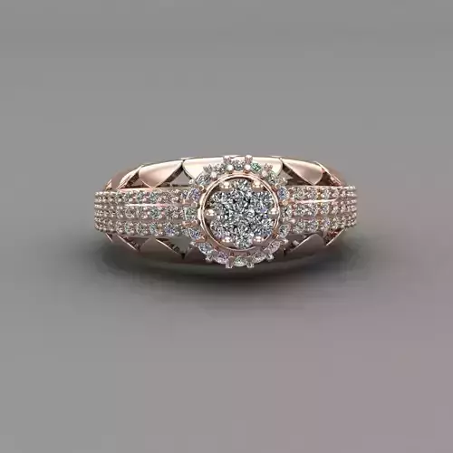 Rose Gold Women Diamond Ring 3D print model