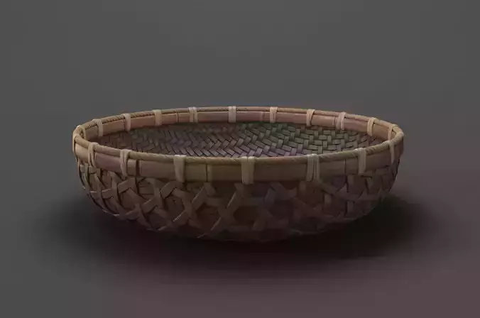 Chinese  basket bamboo weaving rattan weaving basket sieve  3D model