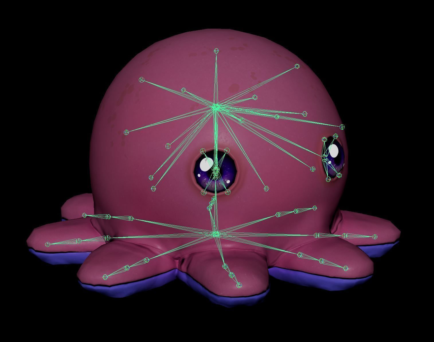 Cute Octopuss 1  - Animated Low-poly 3D model_11