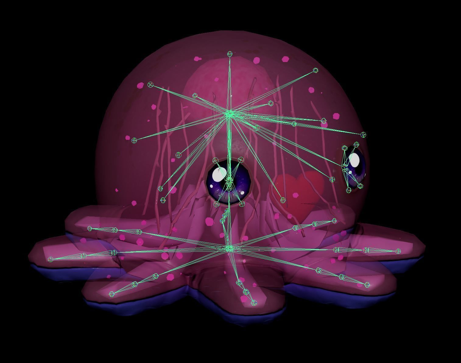 Cute Octopuss 1  - Animated Low-poly 3D model_12