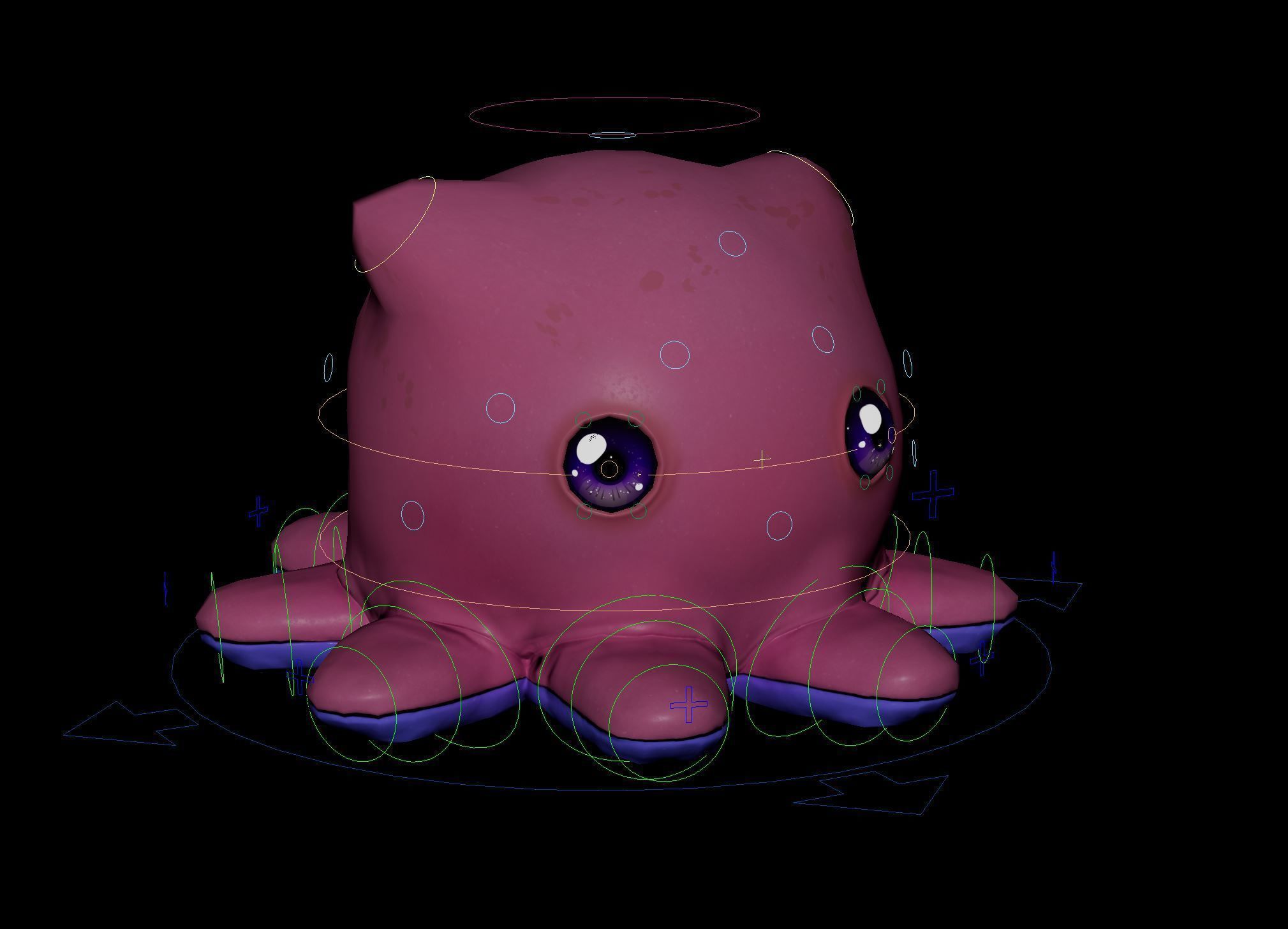 Cute Octopuss 1  - Animated Low-poly 3D model_9