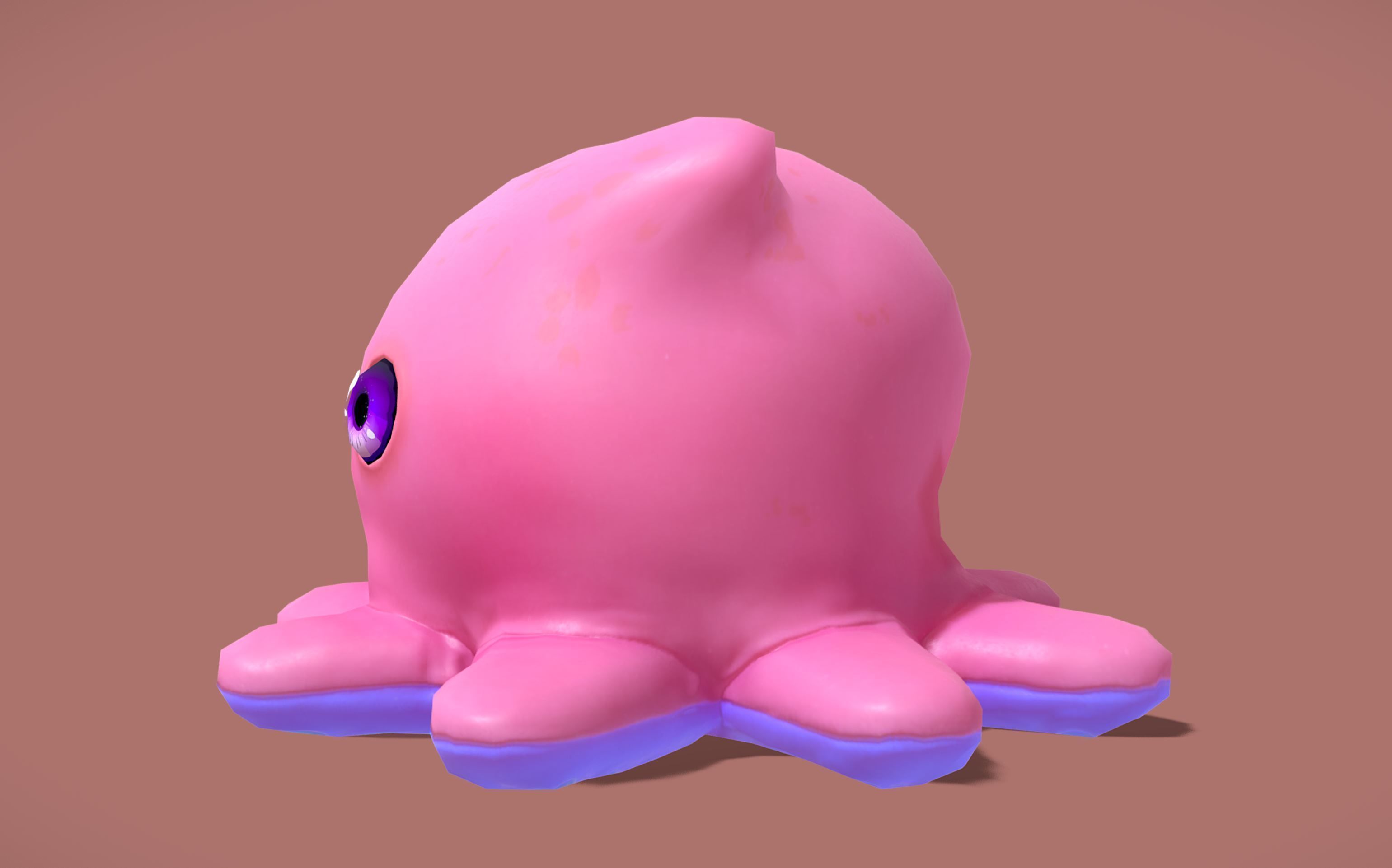 Cute Octopuss 1  - Animated Low-poly 3D model_5