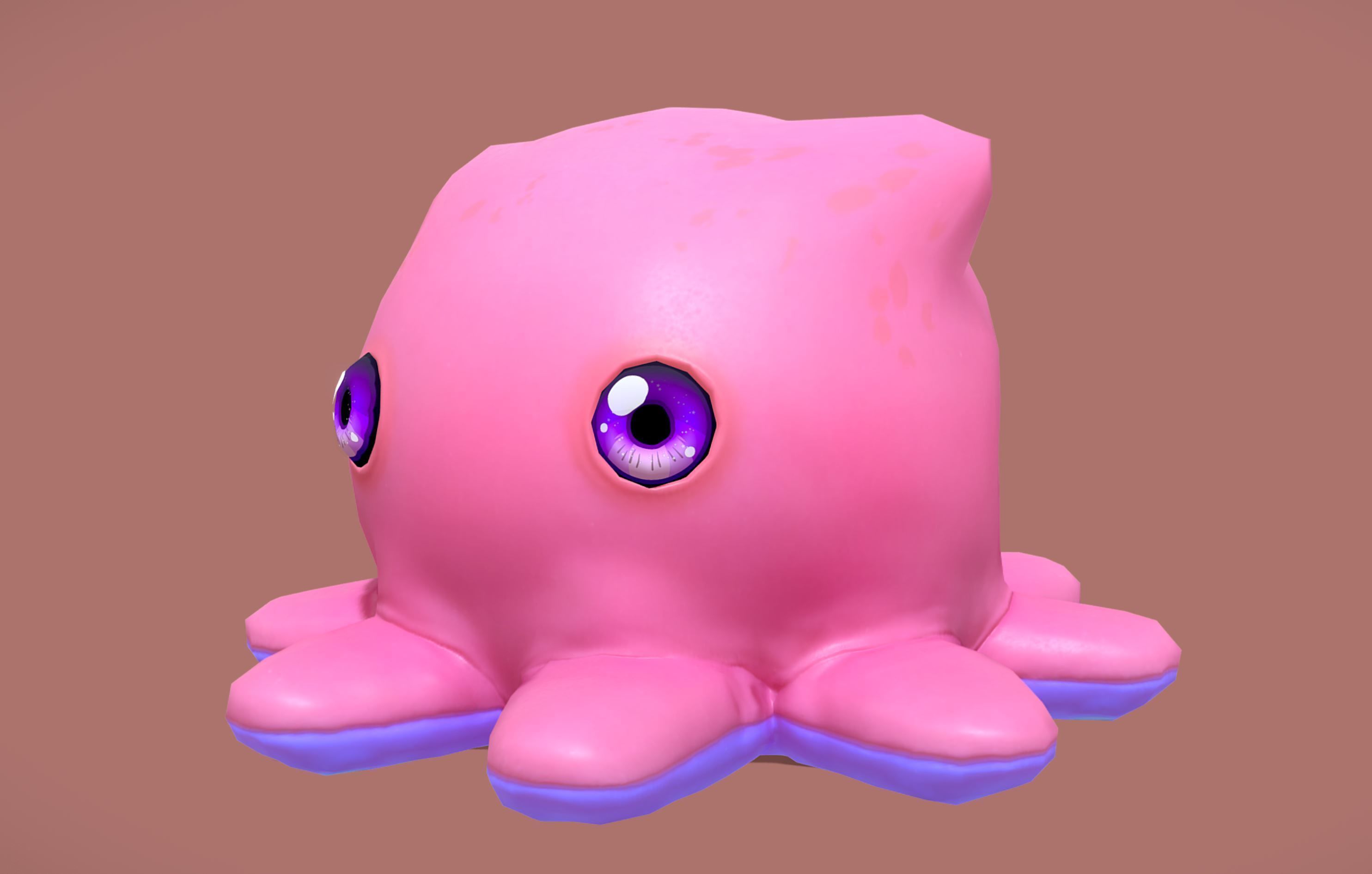 Cute Octopuss 1  - Animated Low-poly 3D model_4