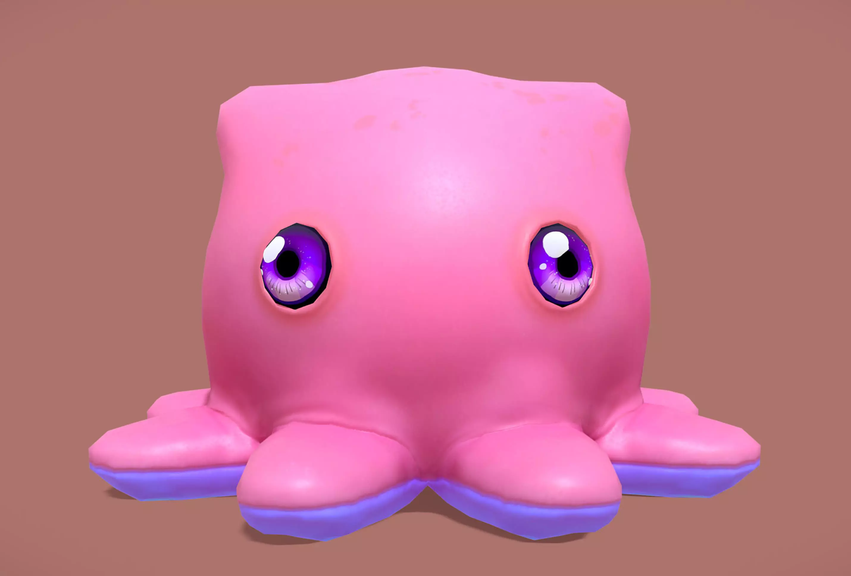 Cute Octopuss 1  - Animated Low-poly 3D model_0