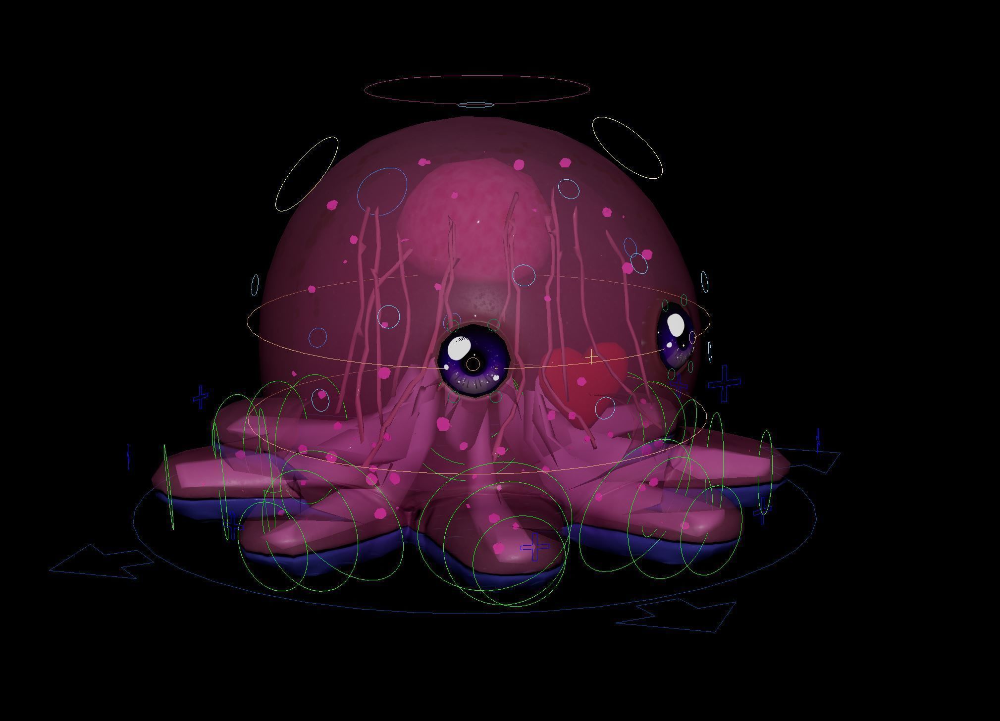 Cute Octopuss 1  - Animated Low-poly 3D model_10