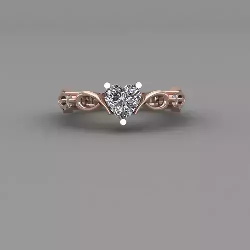 Rose Gold Women Diamond Ring 3D print model