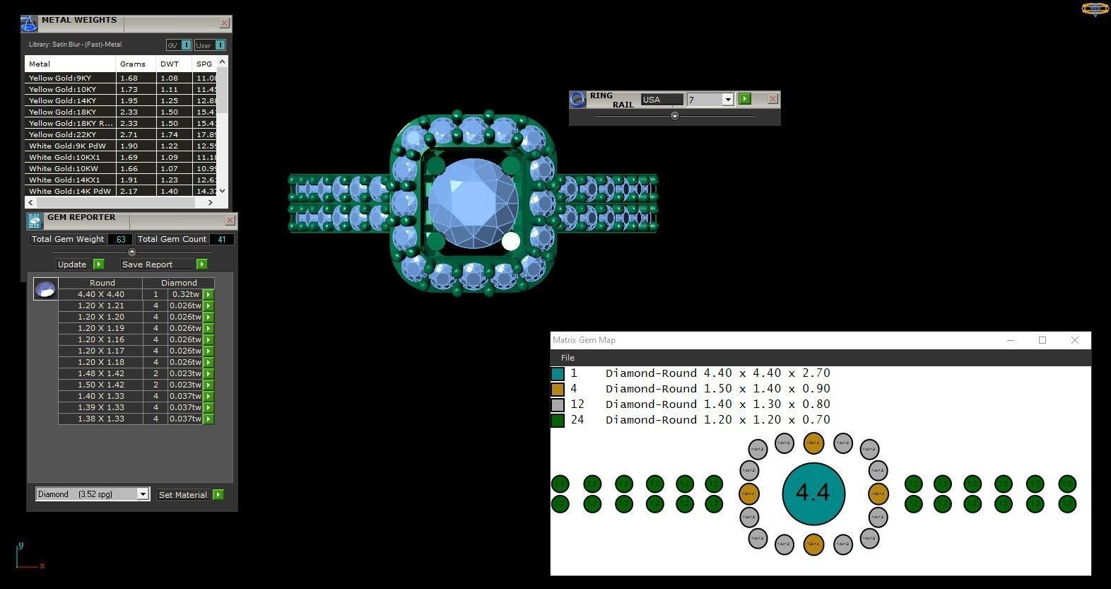 Rose Gold Women Diamond Ring 3D print model 3D print model_2