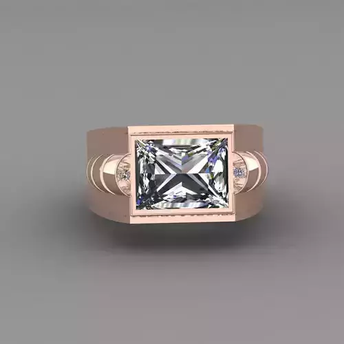 Rose Gold men Diamond Ring 3D print model
