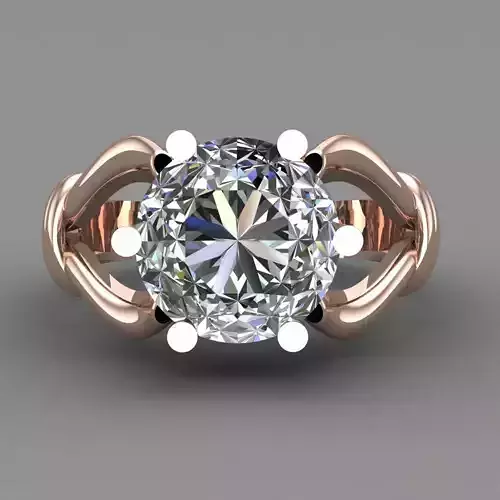 Rose Gold Women Diamond Ring 3D print model
