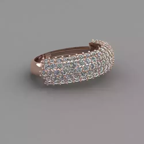 Rose Gold Women Diamond Ring 3D print model