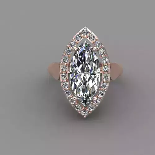 Rose Gold Women Diamond Ring 3D print model