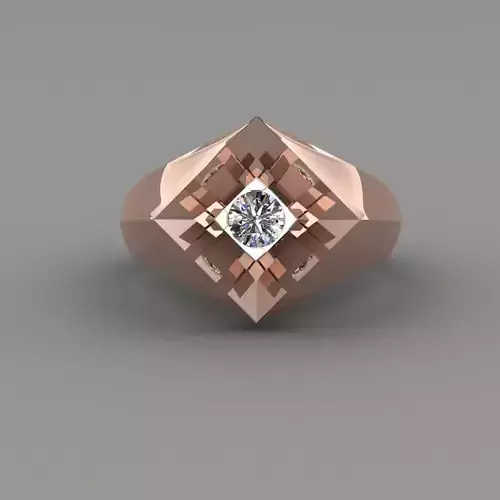 Rose Gold Men Diamond Ring 3D print model