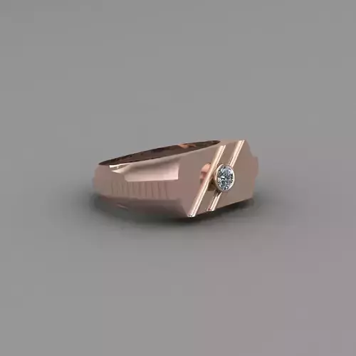 Rose Gold Men Diamond Ring 3D print model 3D print model
