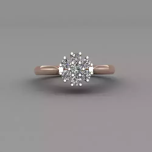 Rose Gold Women Diamond Ring 3D print model