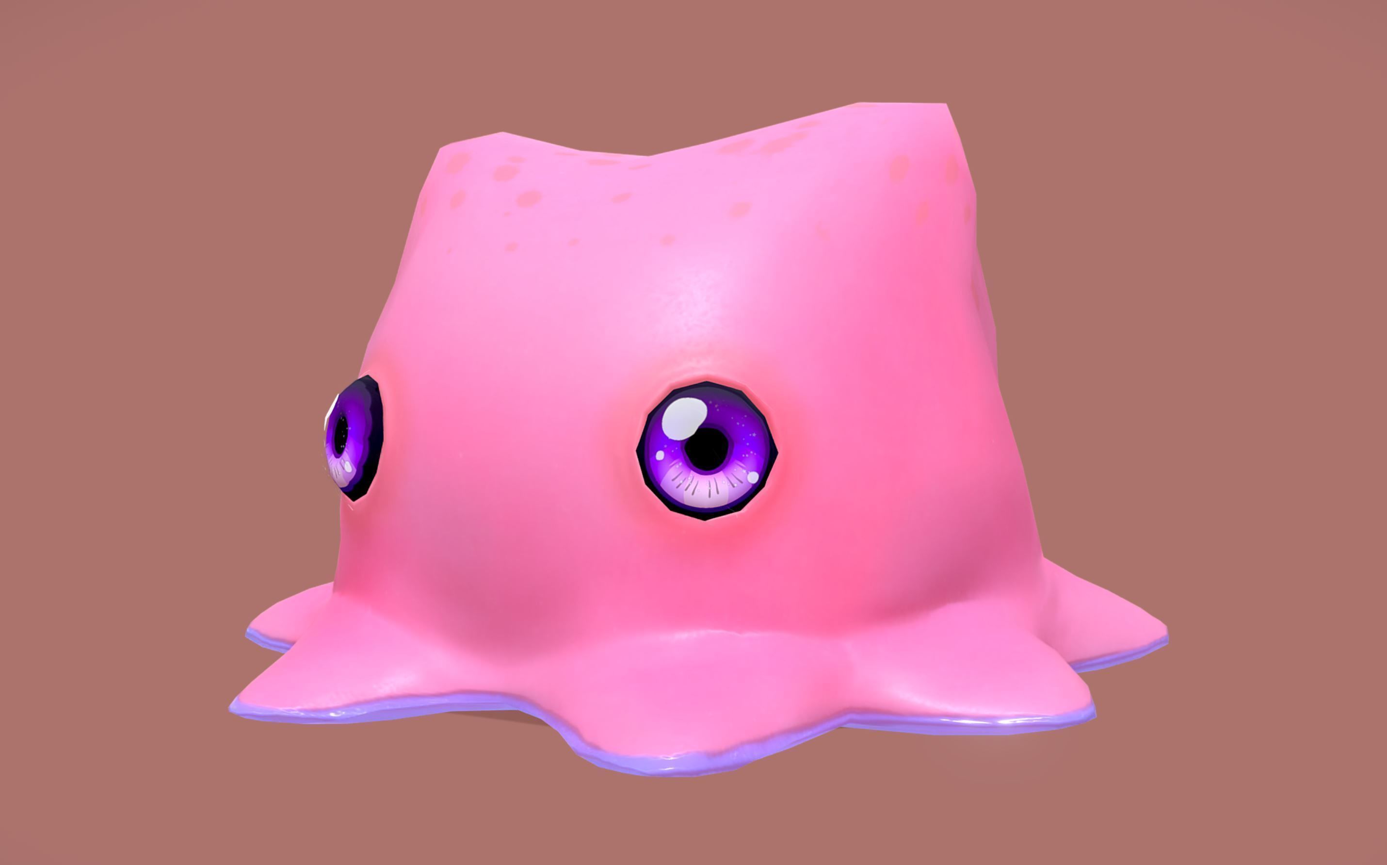 Cute Octopuss 2  - Animated Low-poly 3D model_4