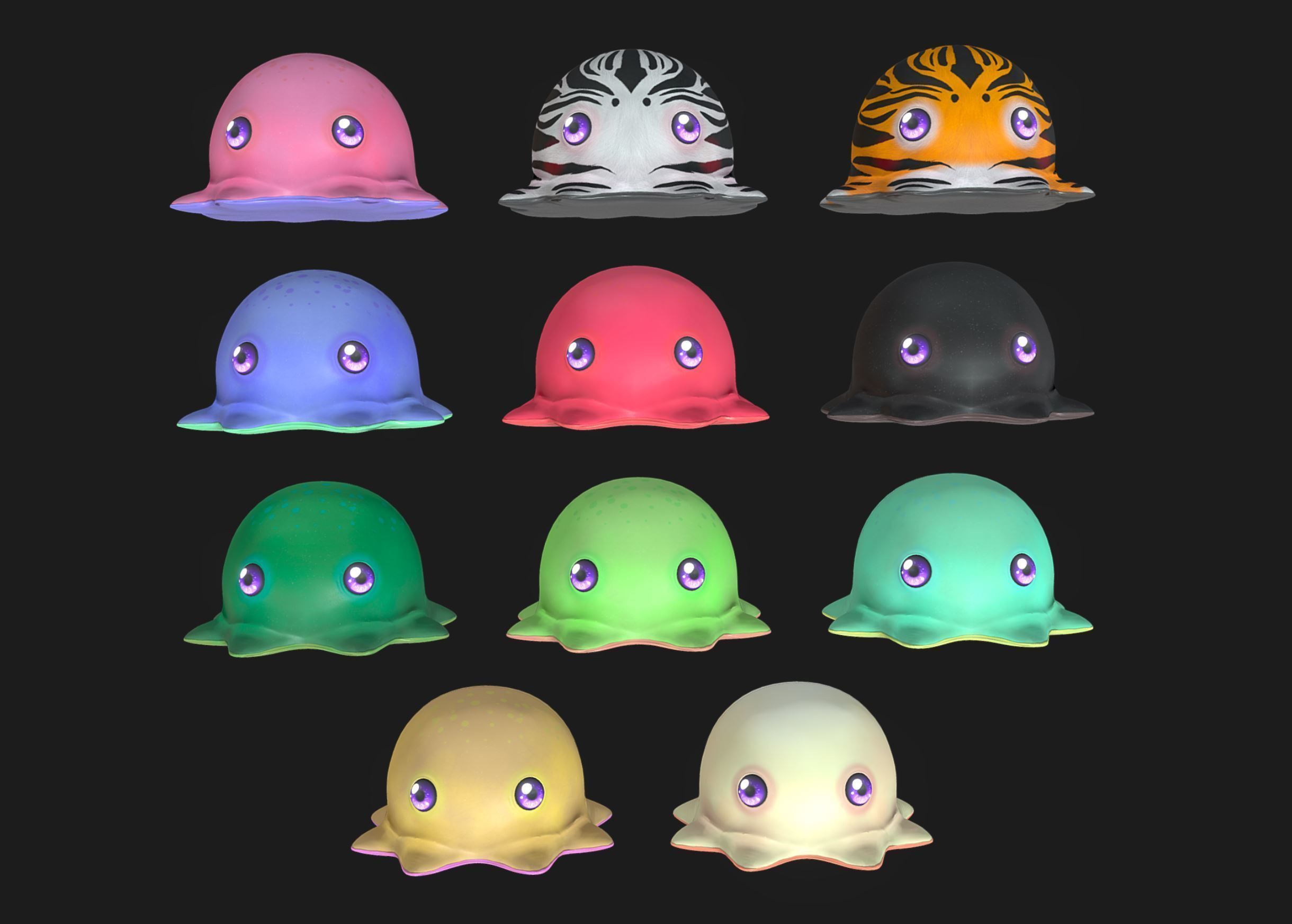 Cute Octopuss 2  - Animated Low-poly 3D model_2