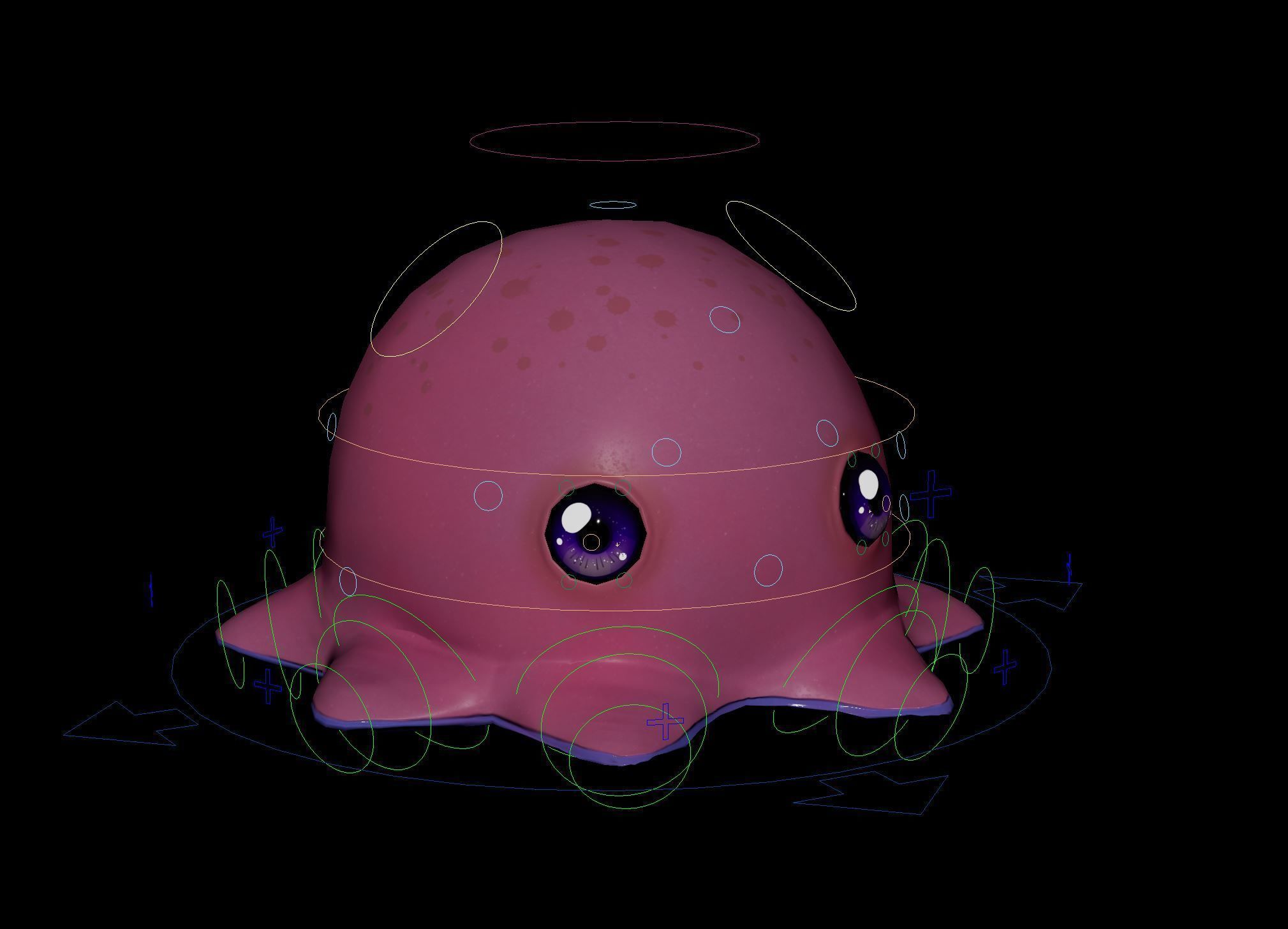 Cute Octopuss 2  - Animated Low-poly 3D model_9