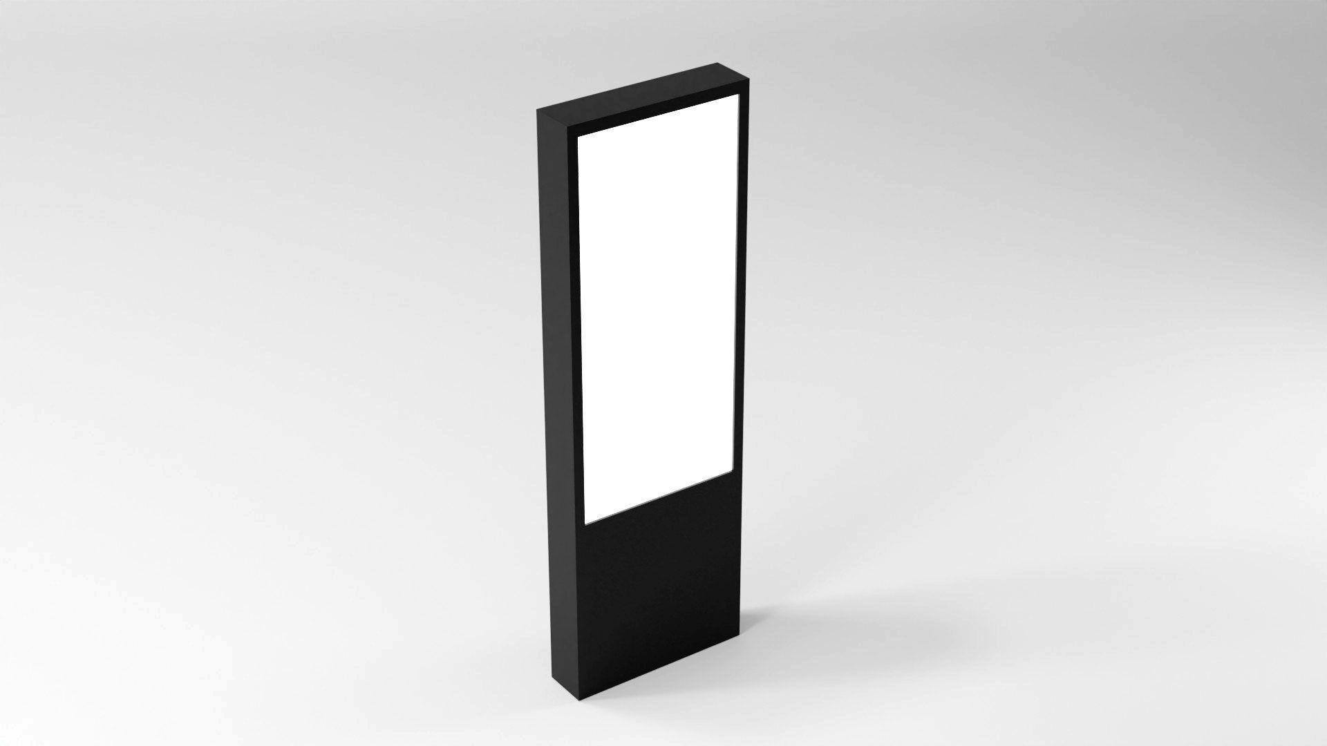 Digital Roll Up Advertising Banner Low-poly 3D model_4