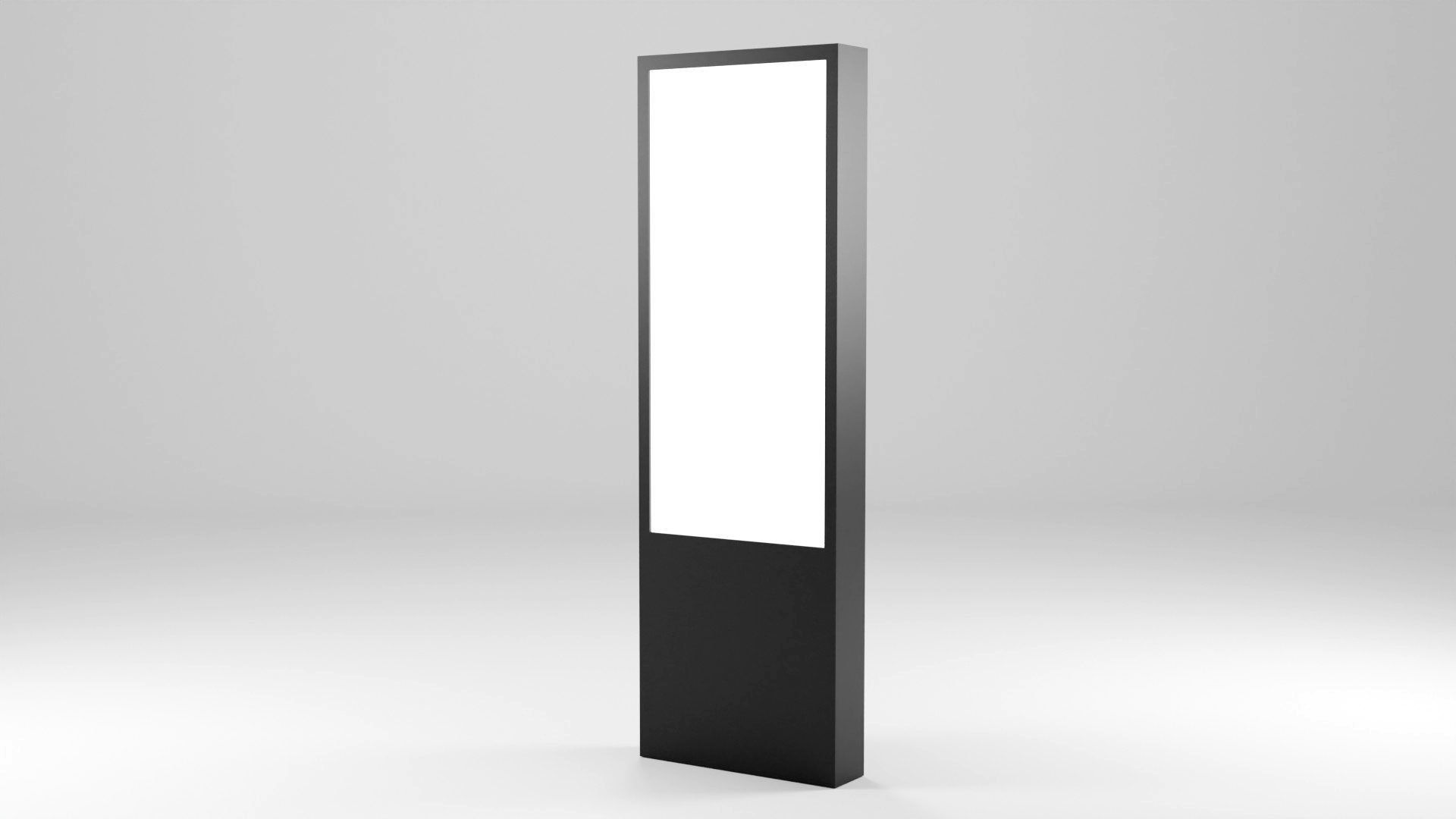 Digital Roll Up Advertising Banner Low-poly 3D model_29