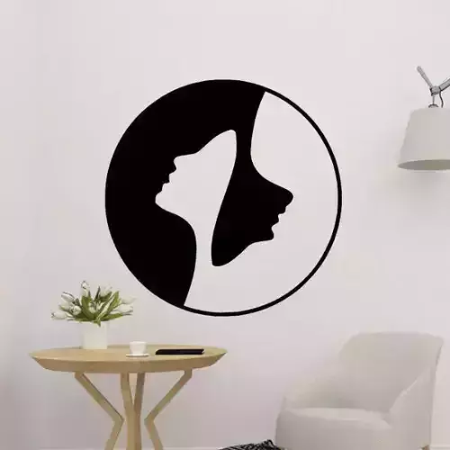 Faces Ying Yang Wall Decor 3D print model