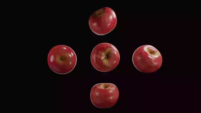 apple- low poly - realist Low-poly 3D model