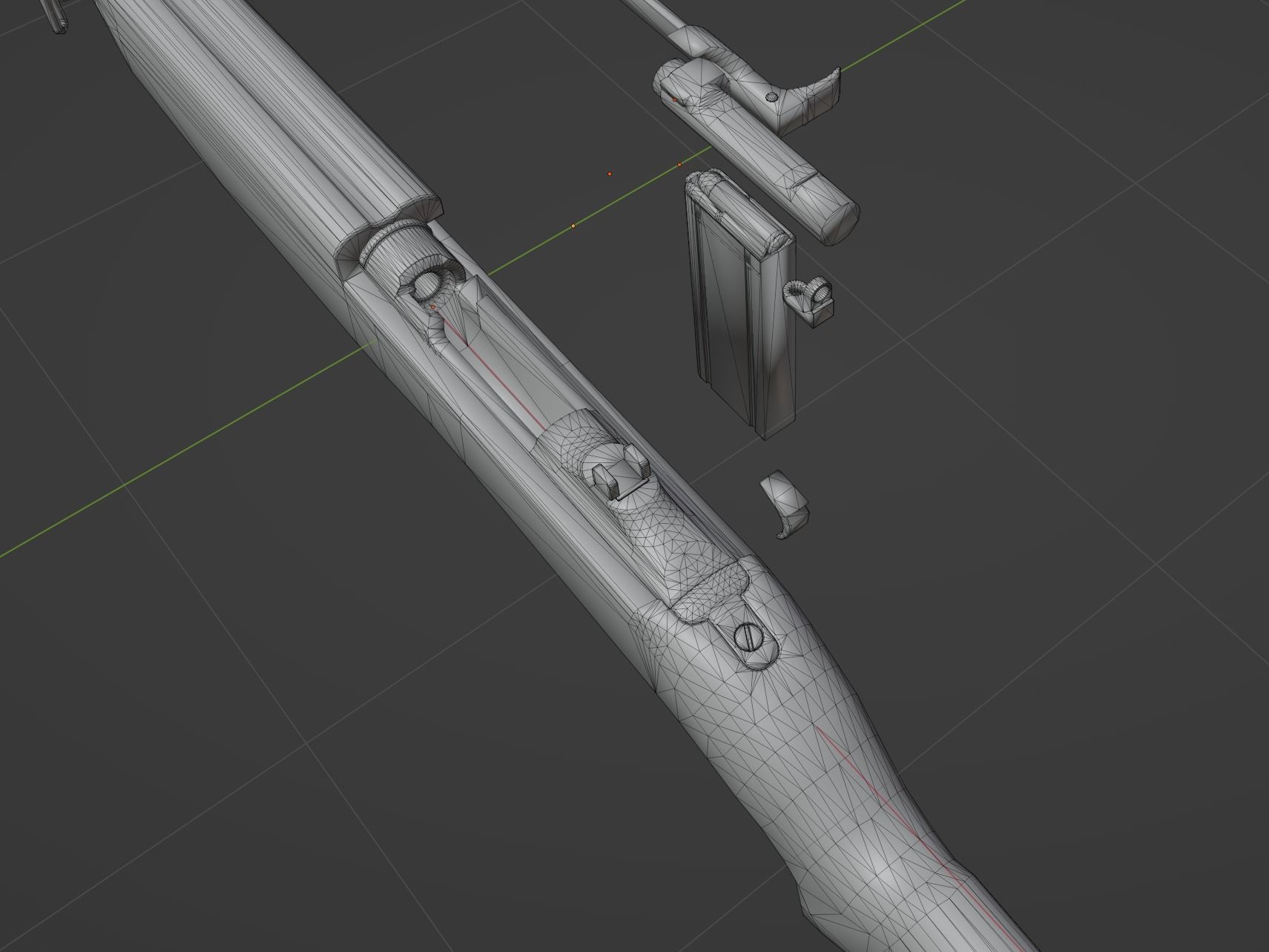 M1 M2 Carbine  Low-poly 3D model_8
