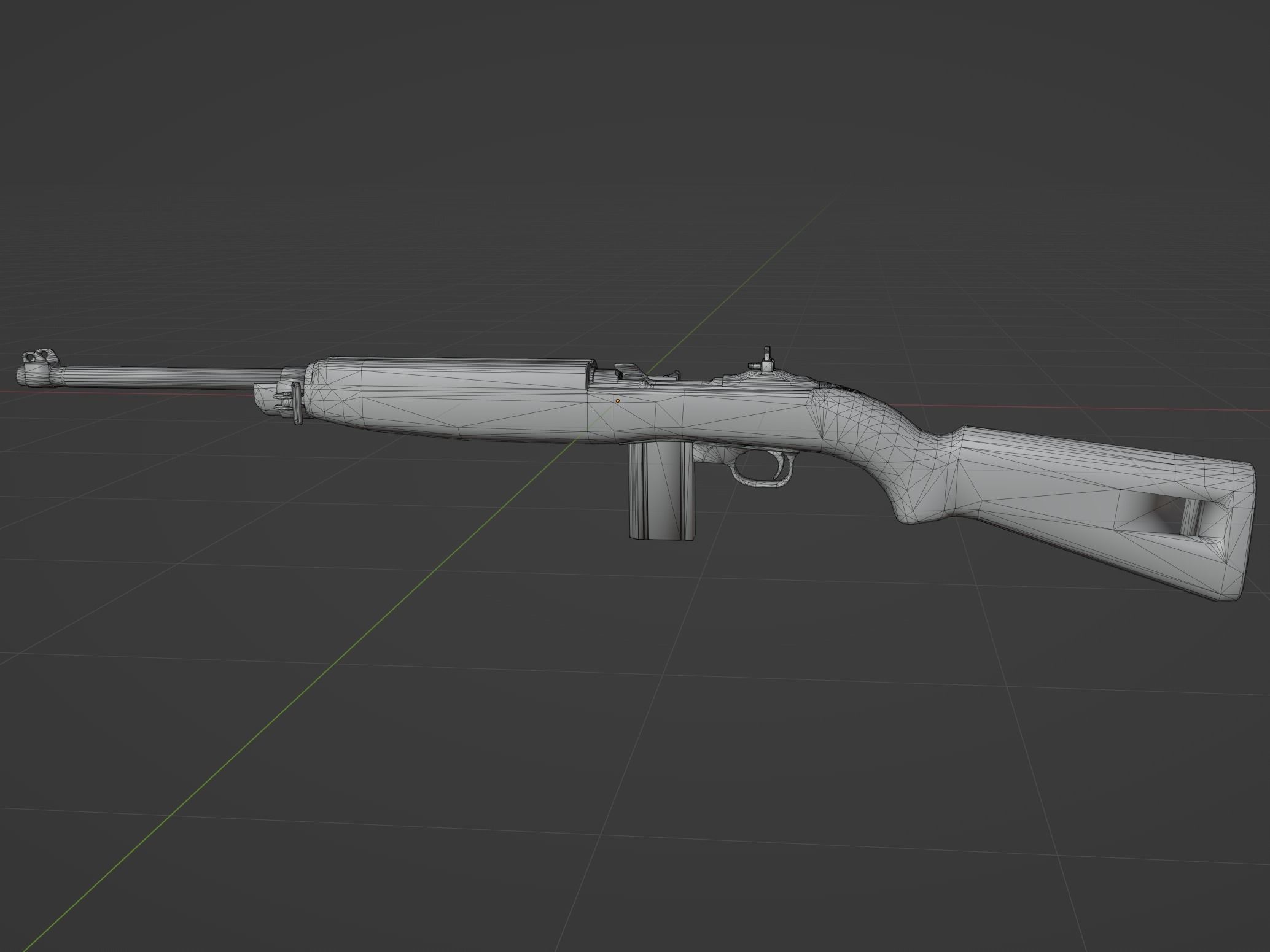 M1 M2 Carbine  Low-poly 3D model_1