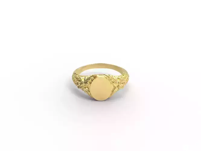 FLOWER POWER SIGNET RING 3D print model