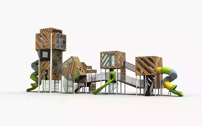 Outdoor Park Container Kids Playground Equipment 3D model