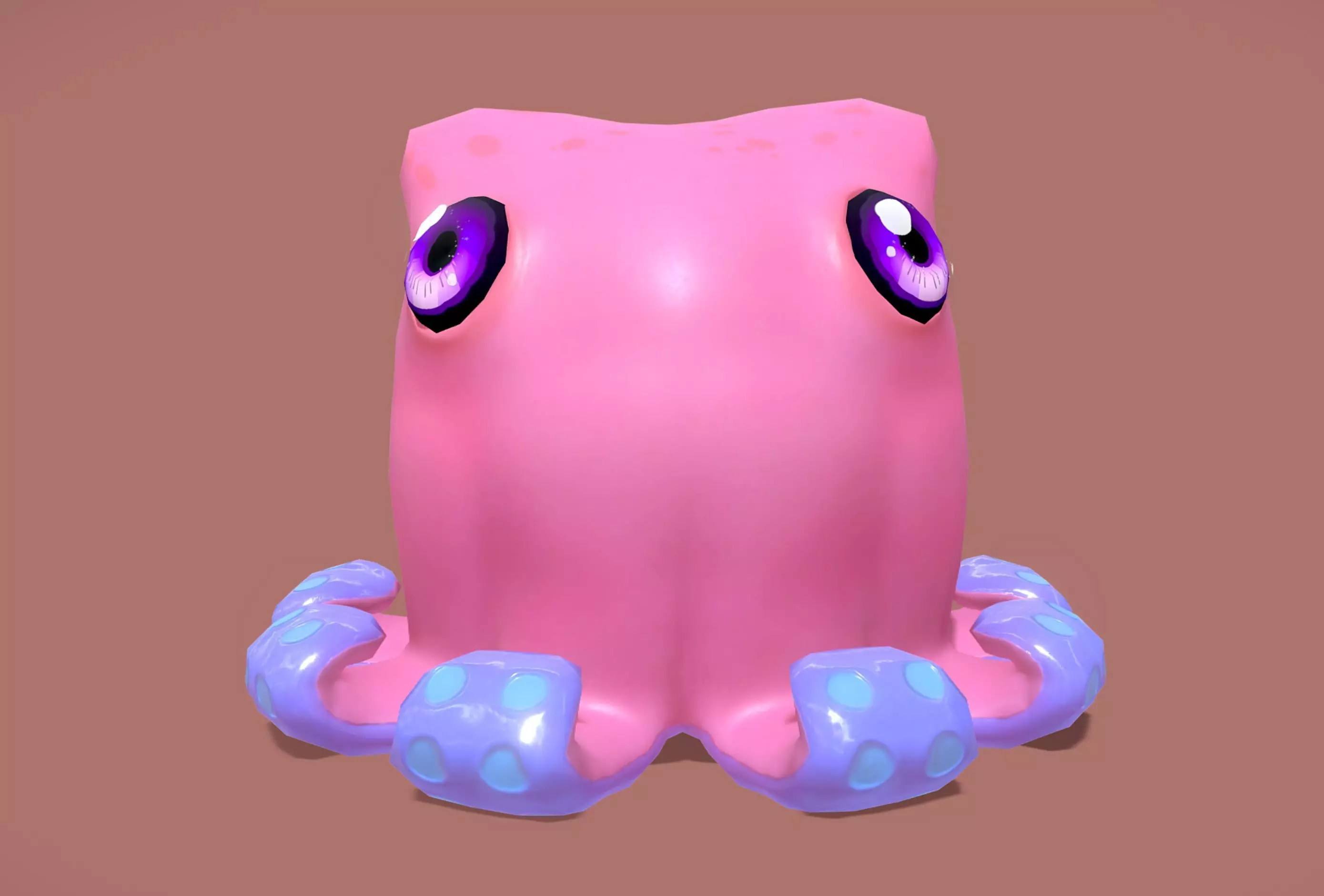 Cute Octopuss 3 - Animated Low-poly 3D model_0