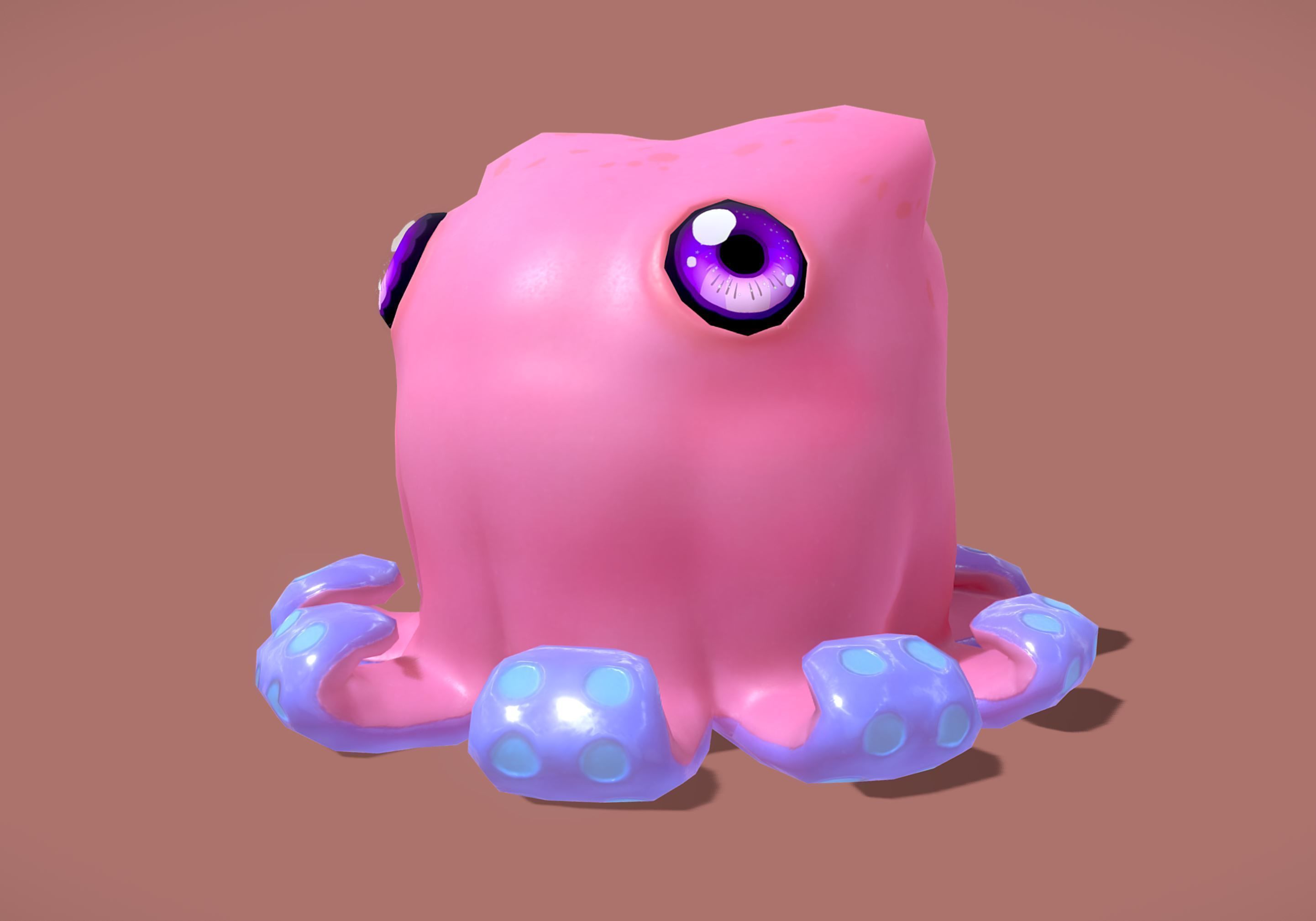 Cute Octopuss 3 - Animated Low-poly 3D model_4