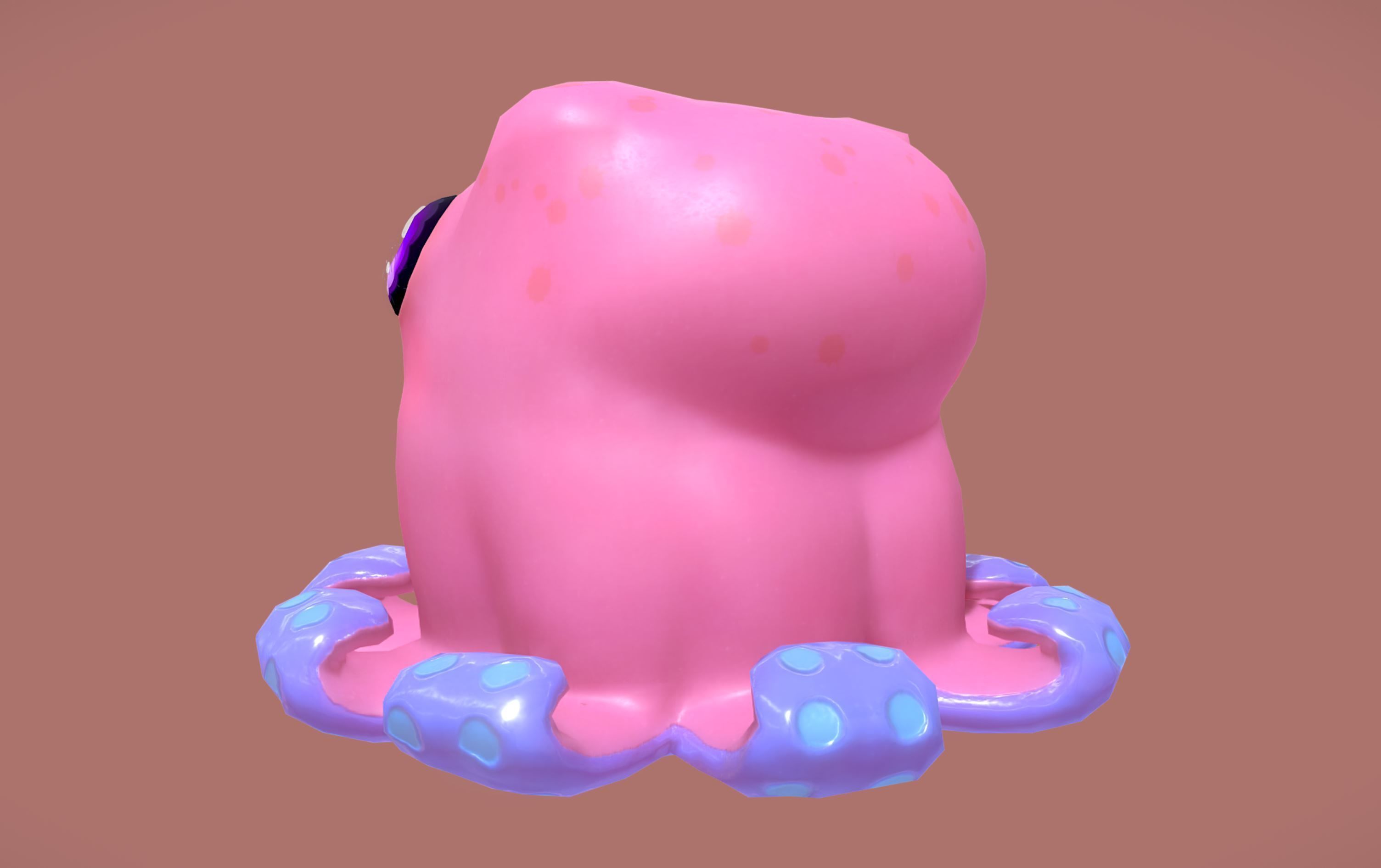 Cute Octopuss 3 - Animated Low-poly 3D model_6