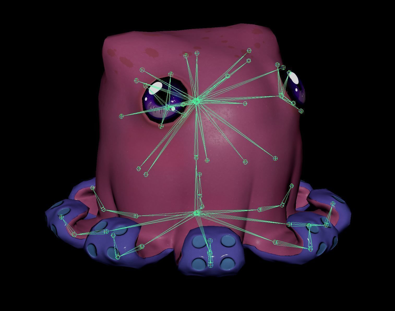 Cute Octopuss 3 - Animated Low-poly 3D model_10