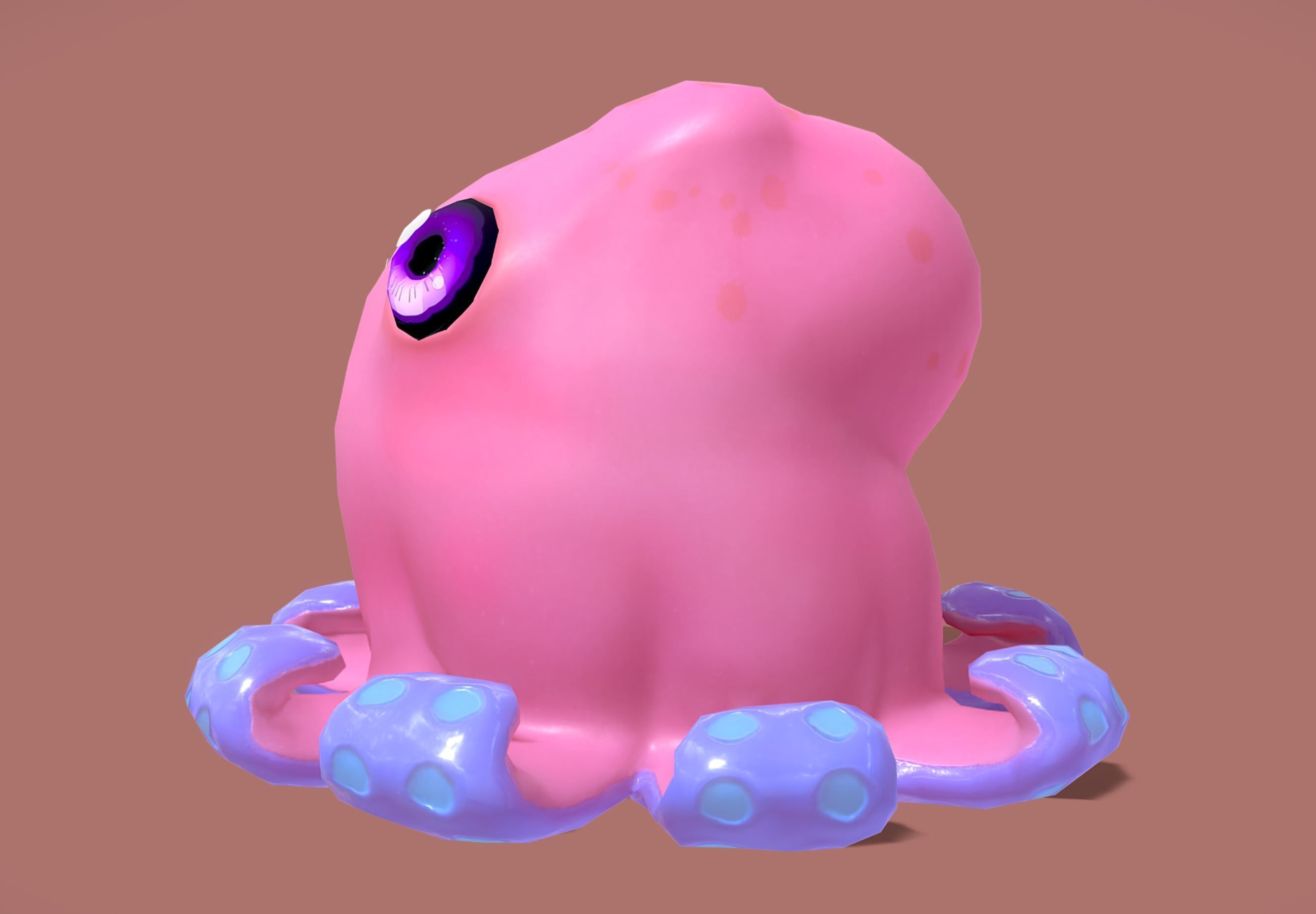 Cute Octopuss 3 - Animated Low-poly 3D model_5