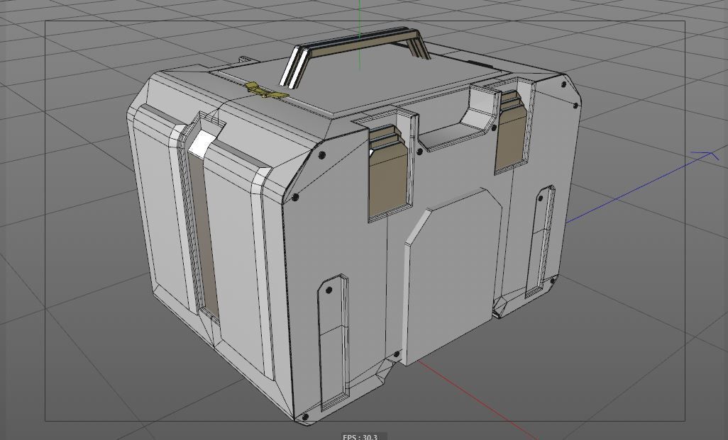 Futuristic crates hard surface realistic 3D model_2