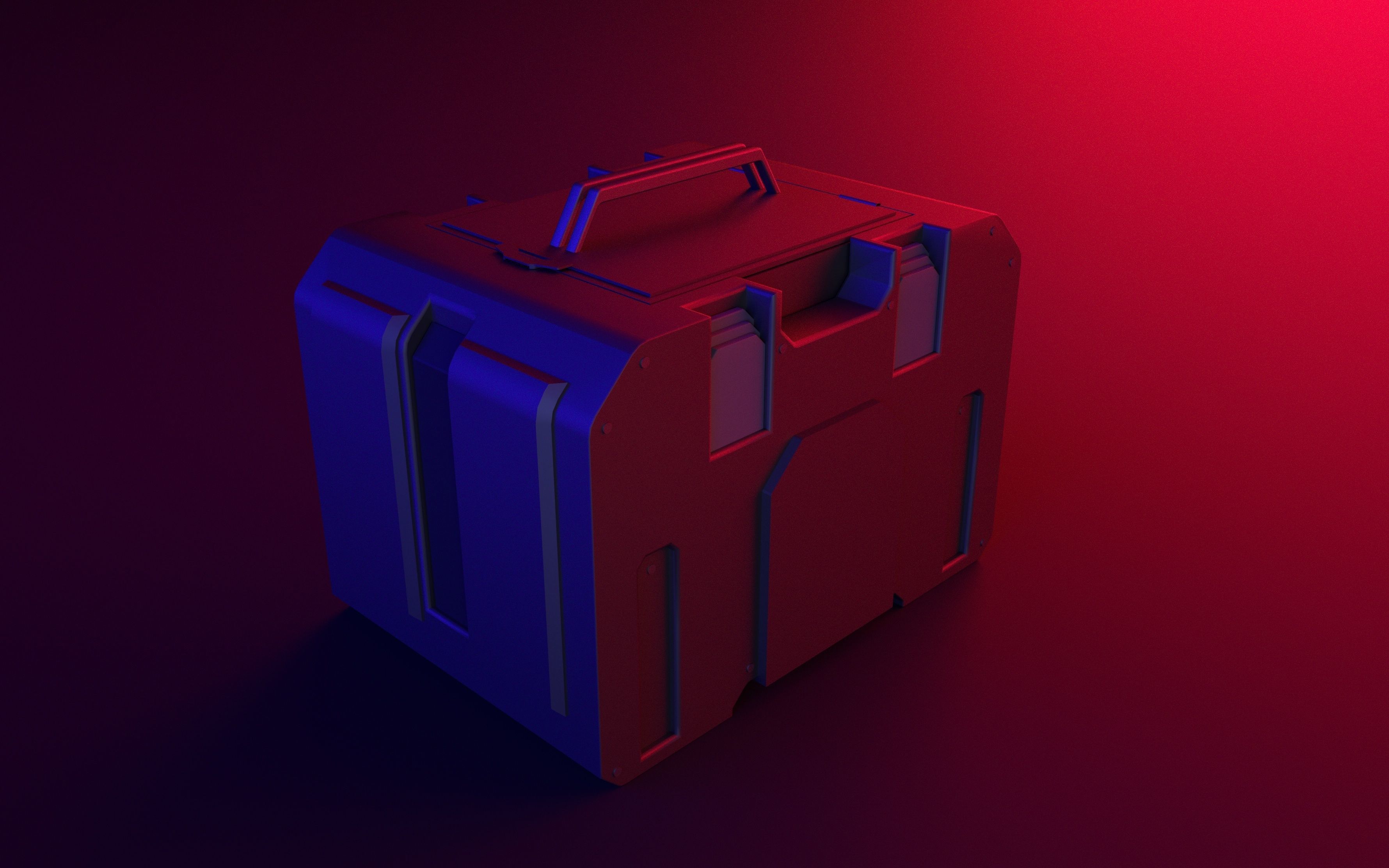 Futuristic crates hard surface realistic 3D model_1