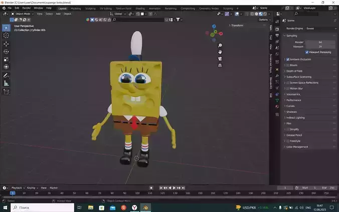 3d model of spongebob