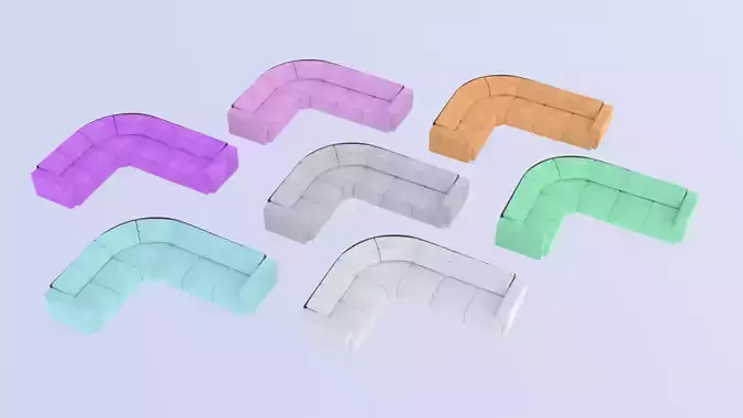 6 Realistic Fluffy Soft Sofa