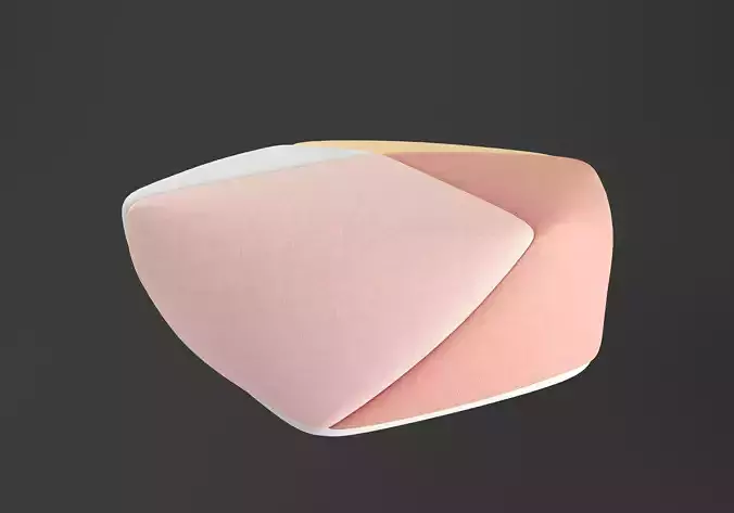 rose pentagon pouf 3D model