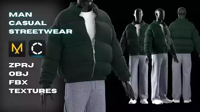 Man Casual Streetwear Modeling in in Clo3D - Marvelous Designer 