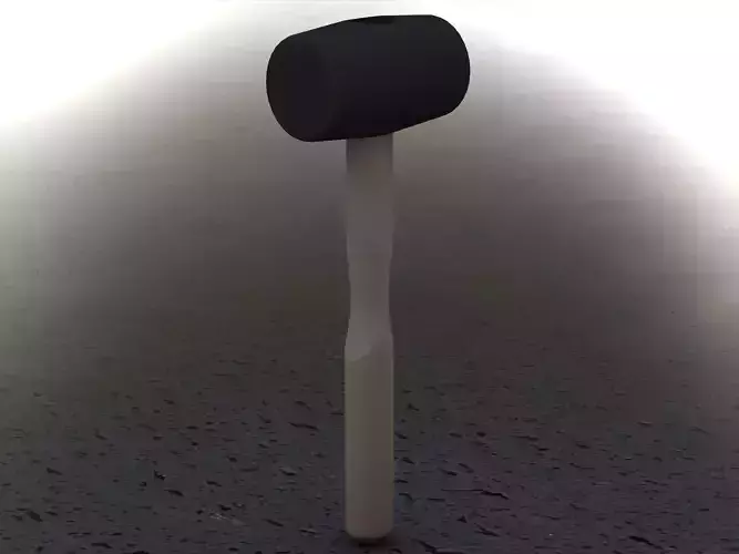 Rubber Mallet with Wooden Handle 3D model