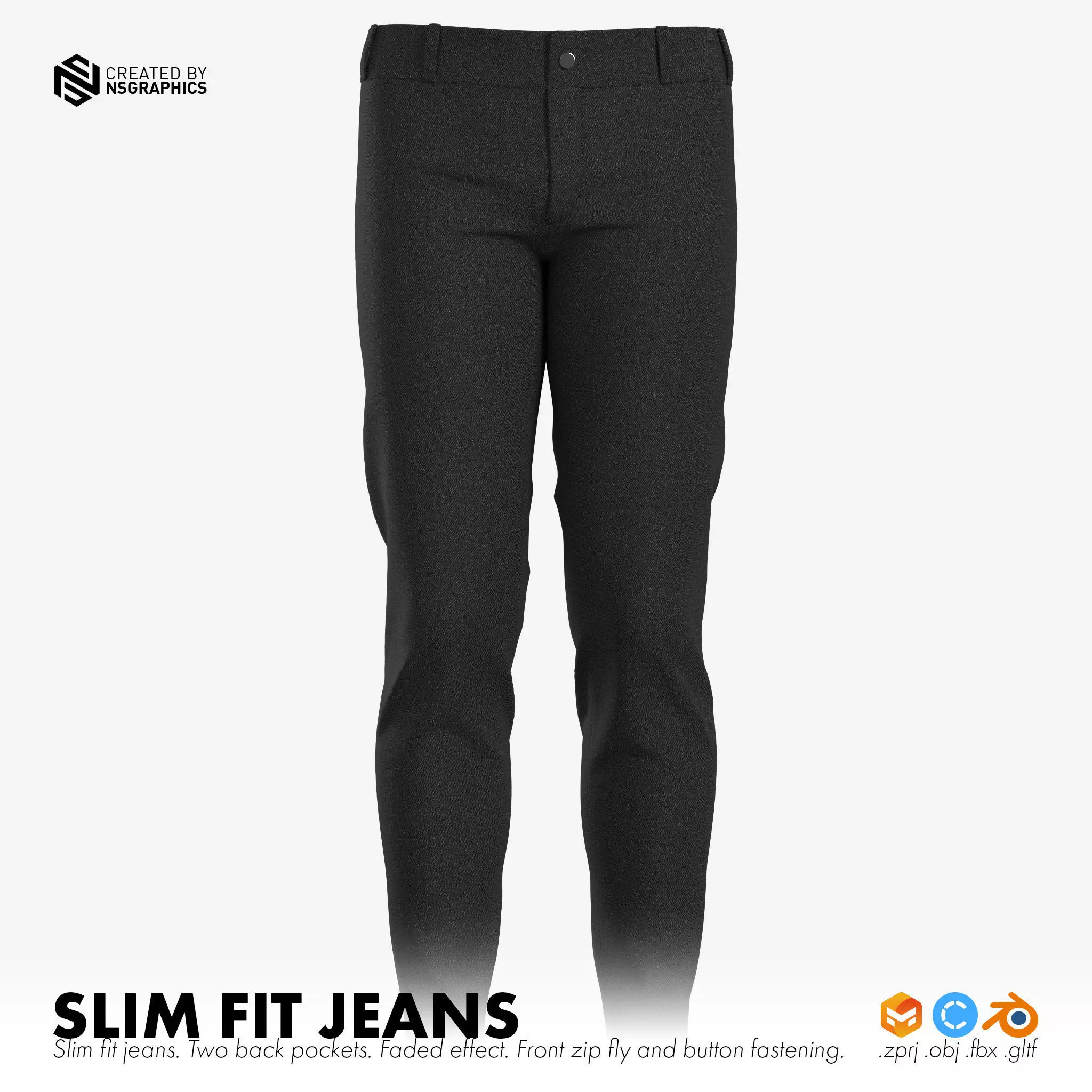 Slim Fit Jeans 3D model