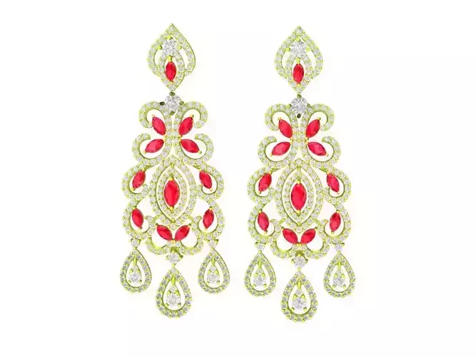 5844 hongkong diamond women earrings