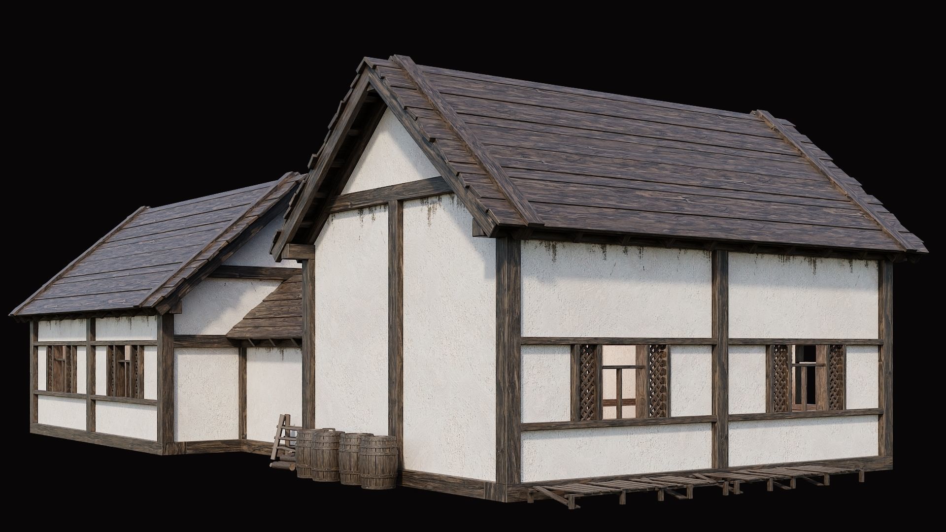 Medieval Village Pack  - 10 Assets - 4K Textures Game Ready Low-poly 3D model_34