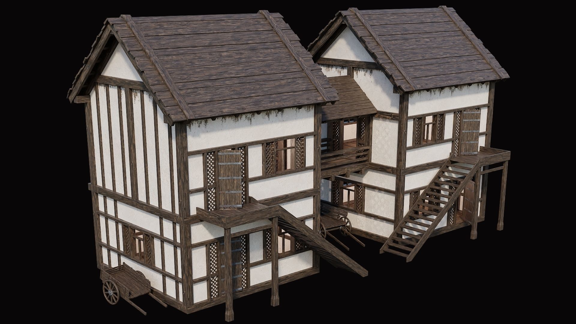 Medieval Village Pack  - 10 Assets - 4K Textures Game Ready Low-poly 3D model_46