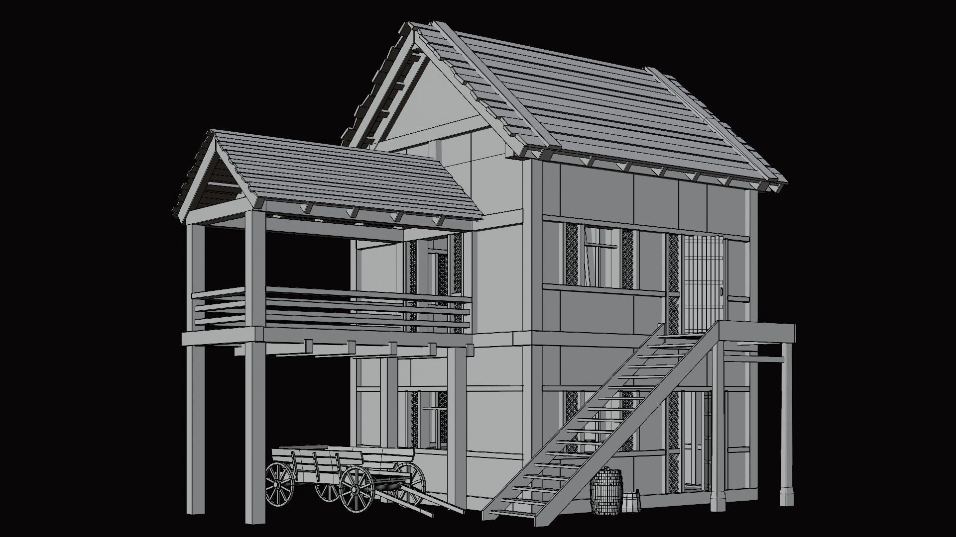 Medieval Village Pack  - 10 Assets - 4K Textures Game Ready Low-poly 3D model_8