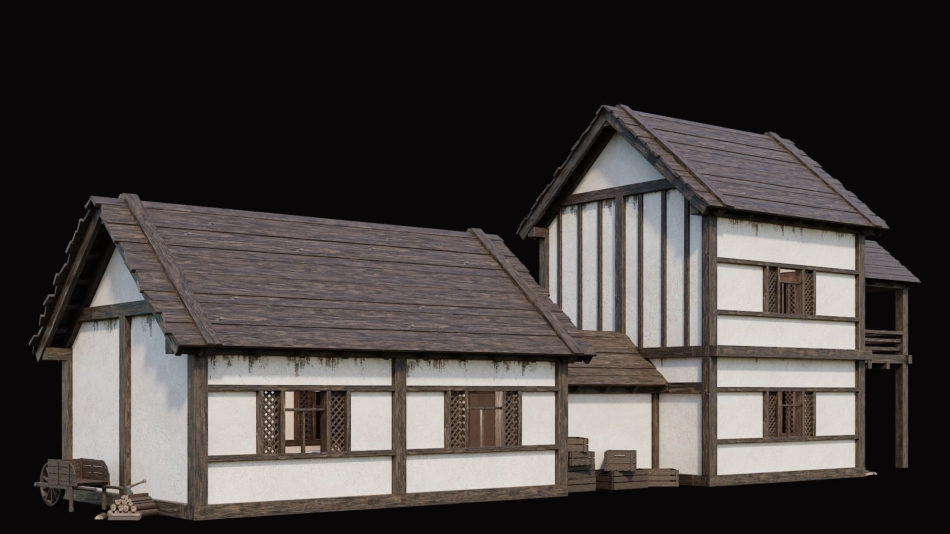 Medieval Village Pack  - 10 Assets - 4K Textures Game Ready Low-poly 3D model_11