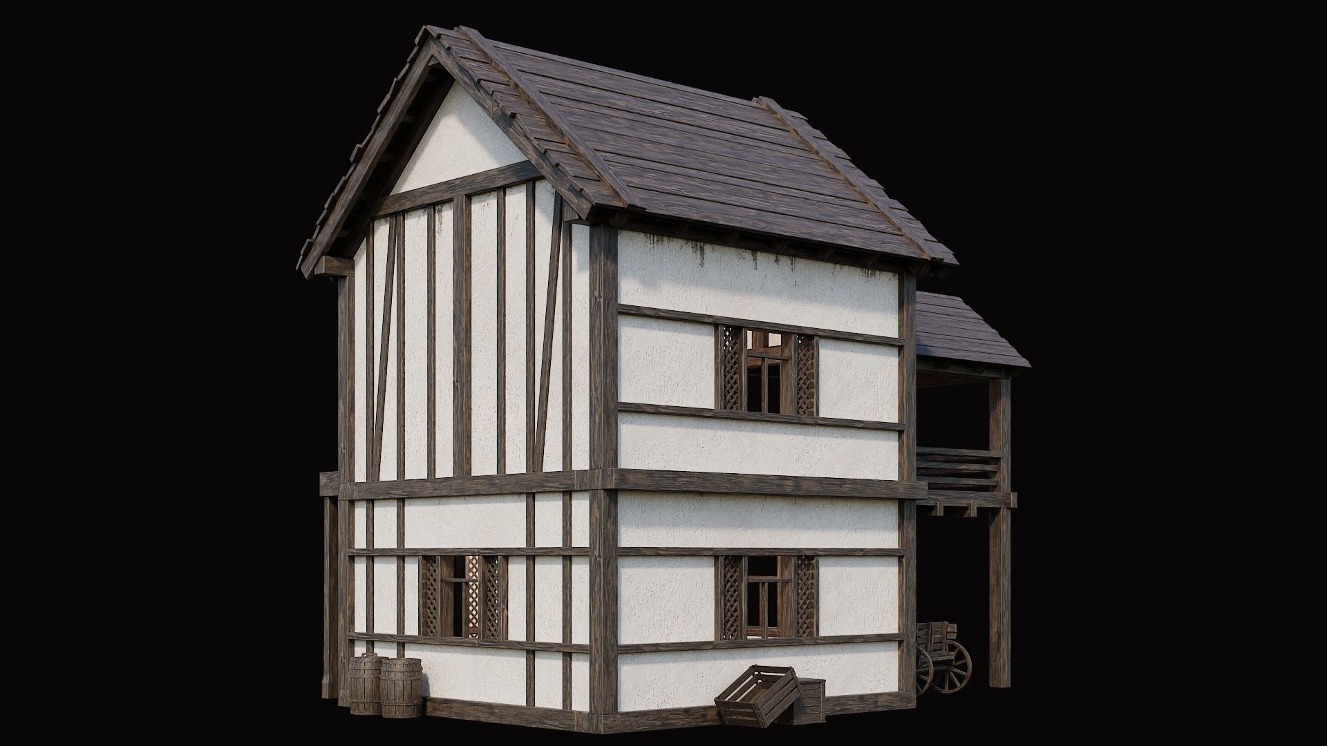 Medieval Village Pack  - 10 Assets - 4K Textures Game Ready Low-poly 3D model_3