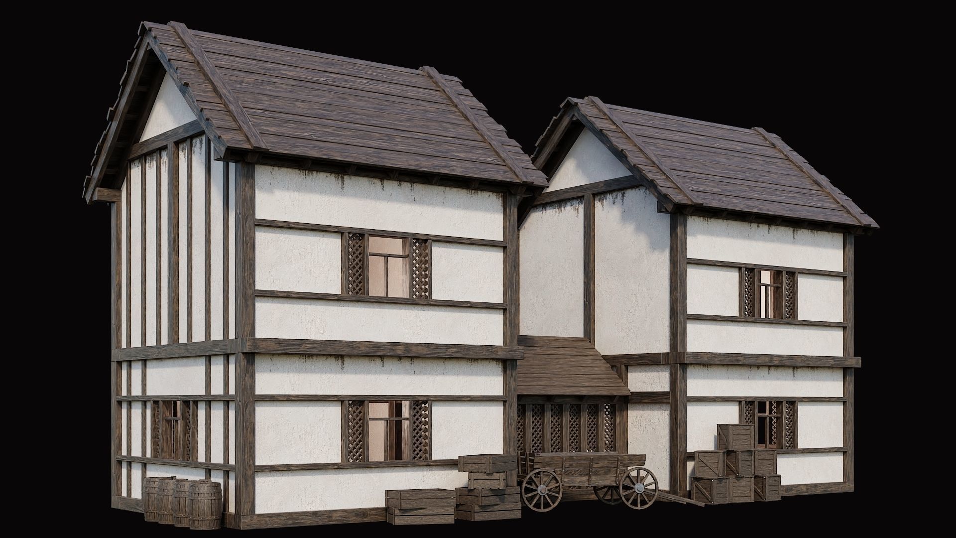 Medieval Village Pack  - 10 Assets - 4K Textures Game Ready Low-poly 3D model_67