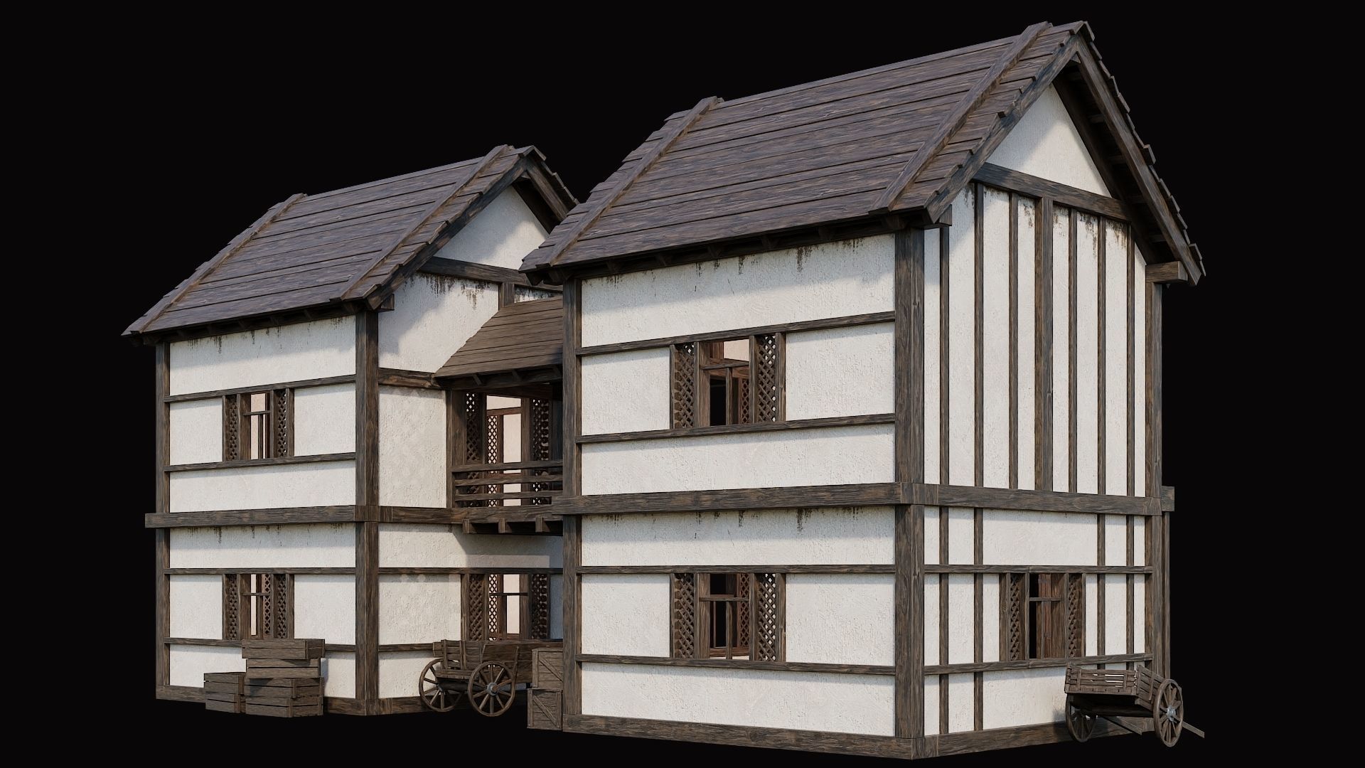 Medieval Village Pack  - 10 Assets - 4K Textures Game Ready Low-poly 3D model_42
